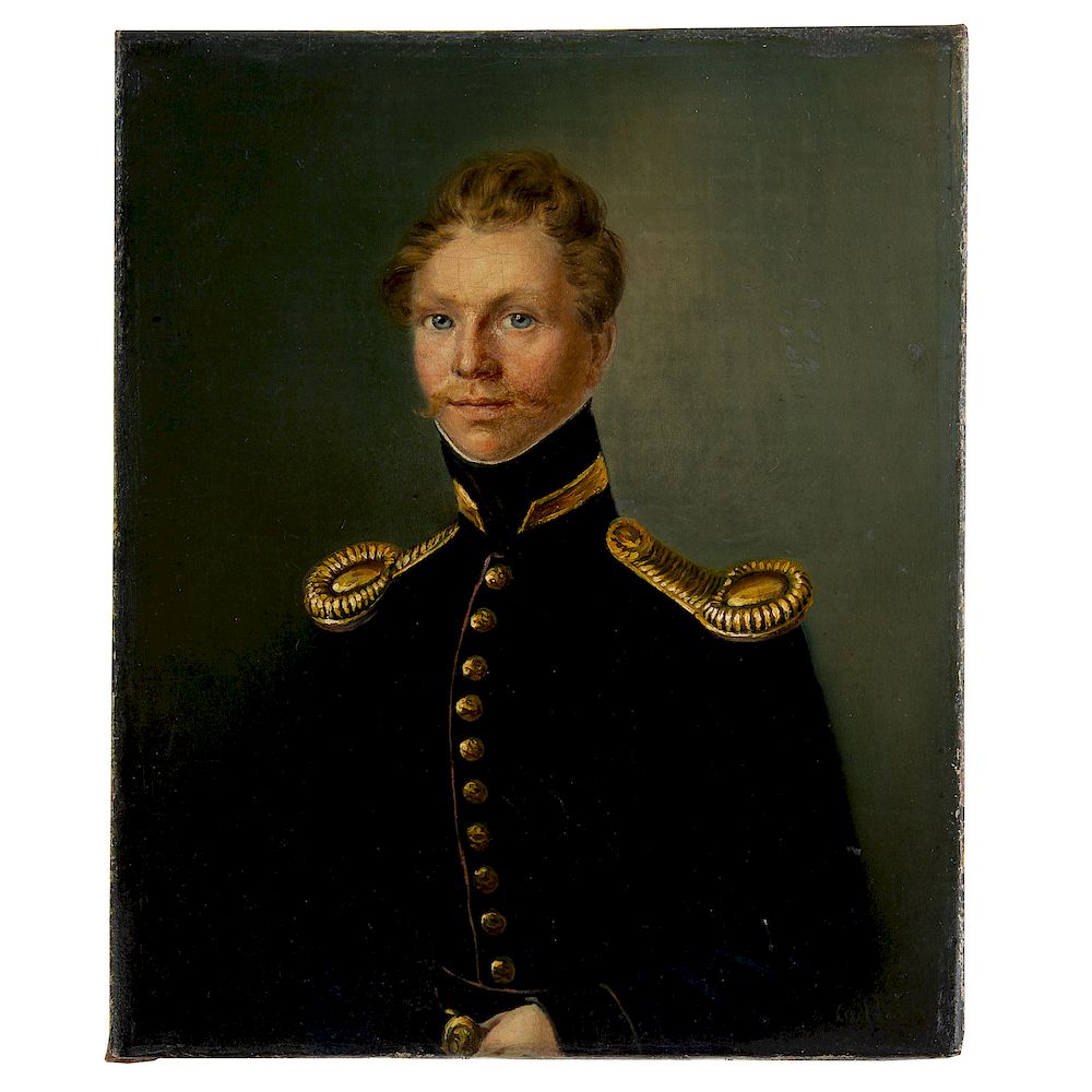 Appraisal: German School th c Portrait of an Officer Oil on