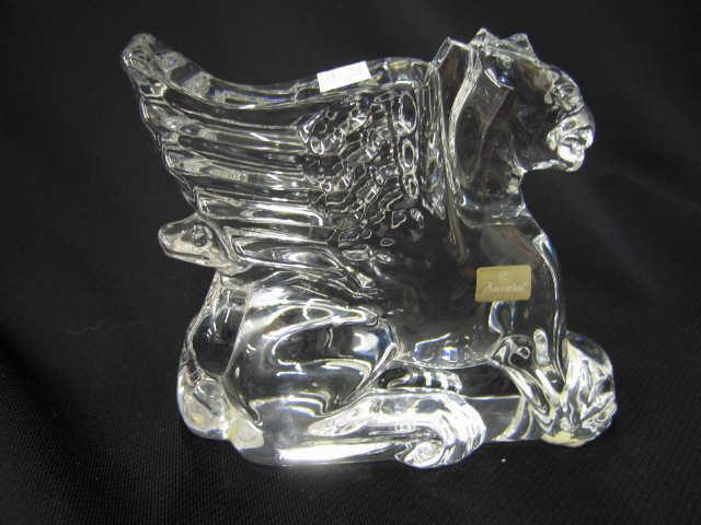 Appraisal: Baccarat Crystal Figurine of a Winged Lion excellent