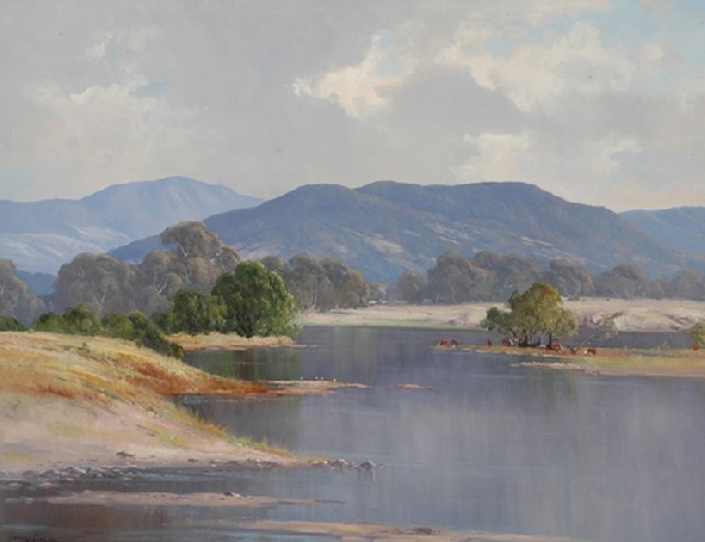 Appraisal: Leonard Long born Shoalhaven River Near Braidwood oil on canvasboard