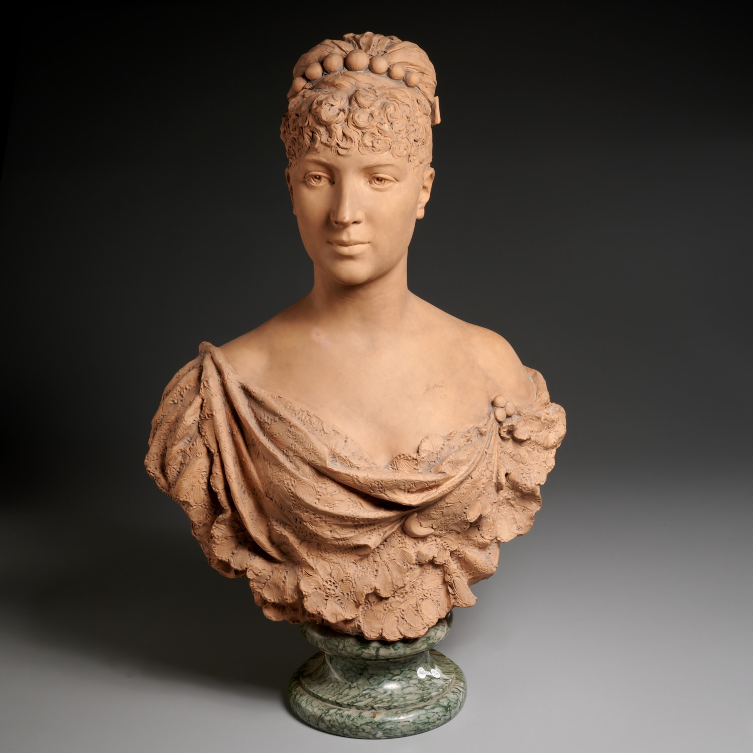 Appraisal: CHARLES-AUGUSTE LEBOURG TERRA COTTA BUST C Charles-Auguste Lebourg French -