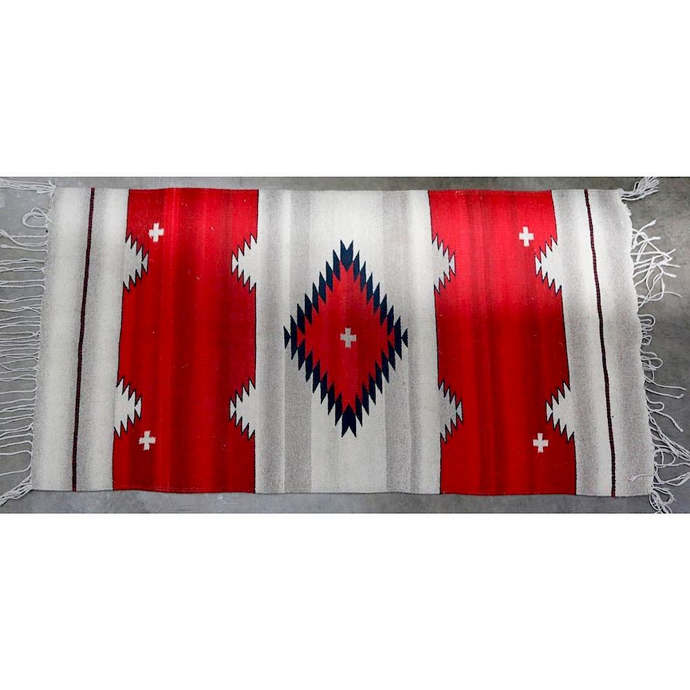 Appraisal: Mexican rug Mexican rug in a Navajo pattern Approximately x