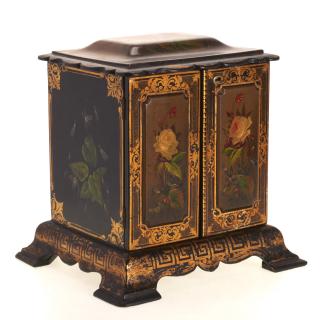 Appraisal: Victorian papier mache vanity chest Victorian papier mache vanity chest