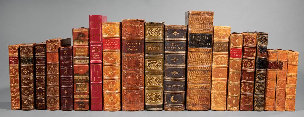 Appraisal: Leather Bindings Nineteen Modern and Antique Leather Bindings incl Lloyd's