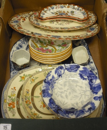 Appraisal: Tray Comprising of Spode Platters and Dishes Doulton Dishes masons