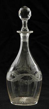 Appraisal: English Cut and Etched Glass Decanter Stopper replaced in