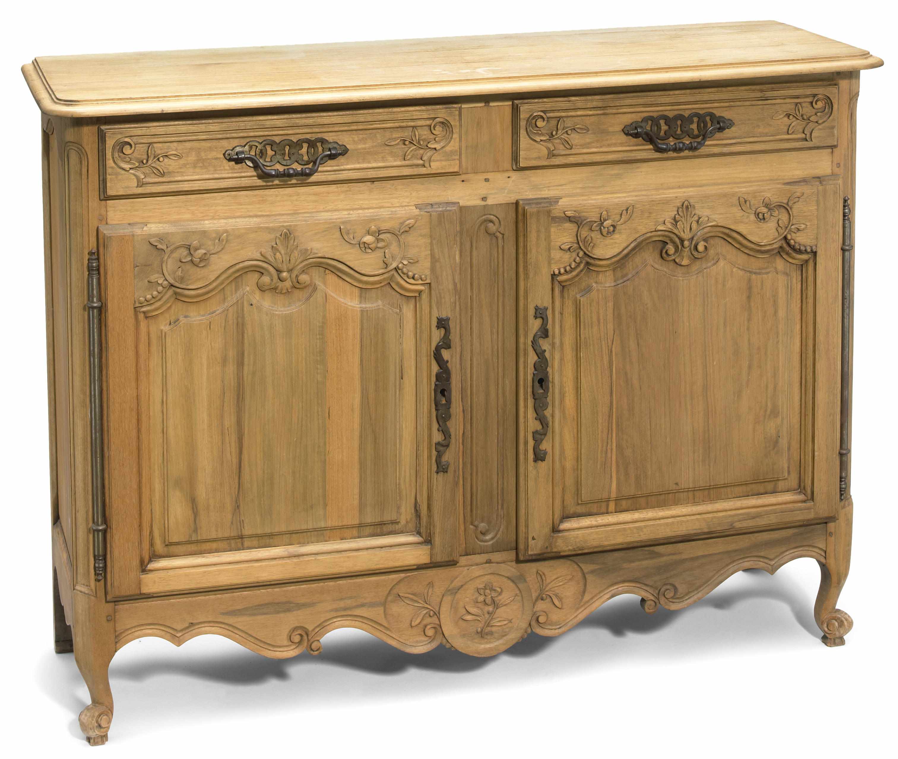 Appraisal: A Louis XV style fruitwood buffet height in cm width