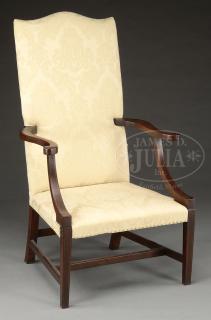 Appraisal: FEDERAL INLAID MAHOGANY LOLLING CHAIR FEDERAL INLAID MAHOGANY LOLLING CHAIR