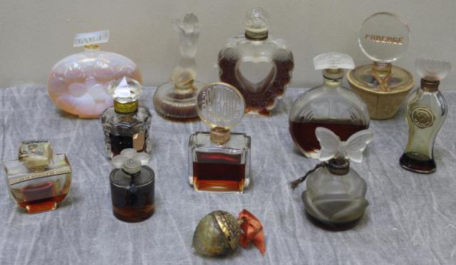 Appraisal: Vintage Perfume Bottle Lot Includes Faberge L'elu Fleurs de Rocaille