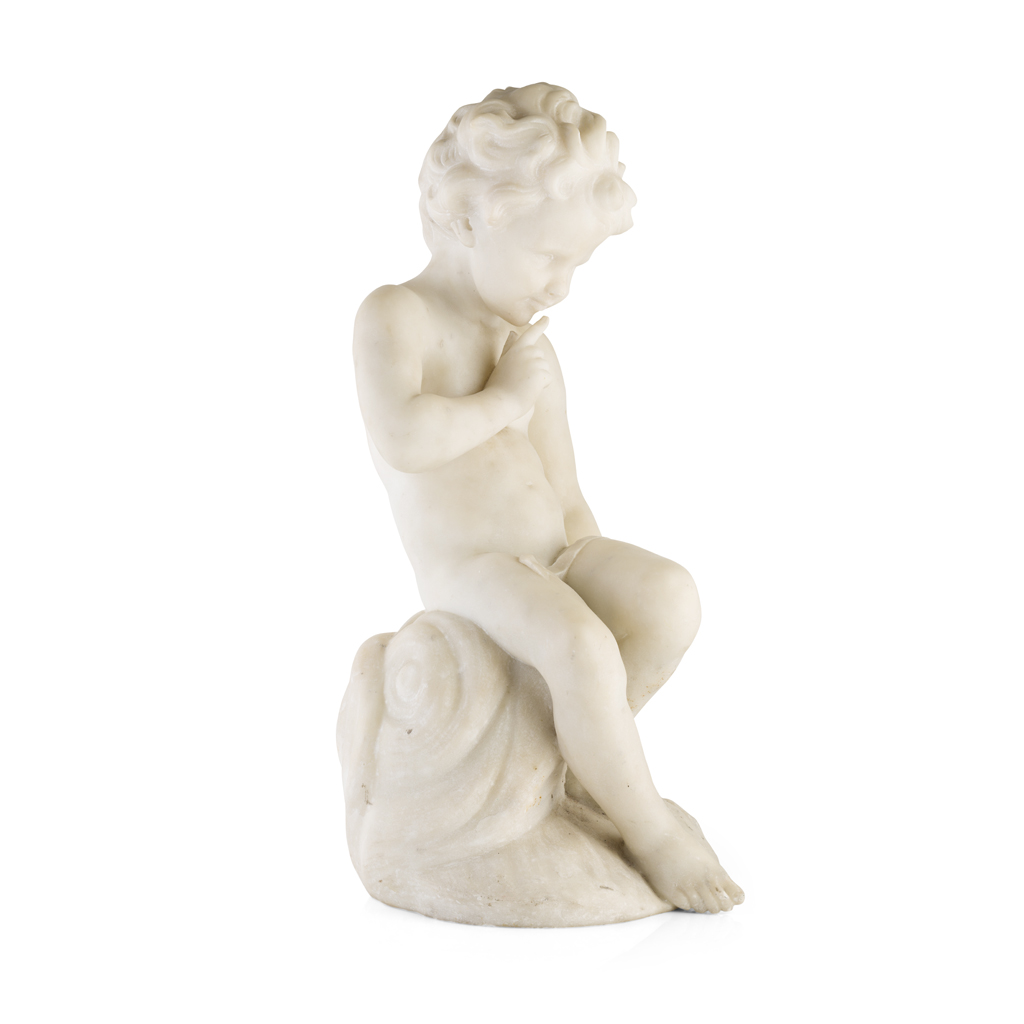 Appraisal: WHITE MARBLE FIGURE OF A PUTTO AFTER FALCONET TH CENTURY