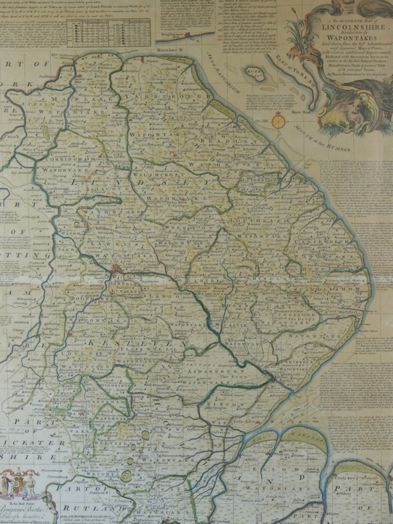 Appraisal: After Emanuel Bowen An Accurate map of Lincolnshire divided into