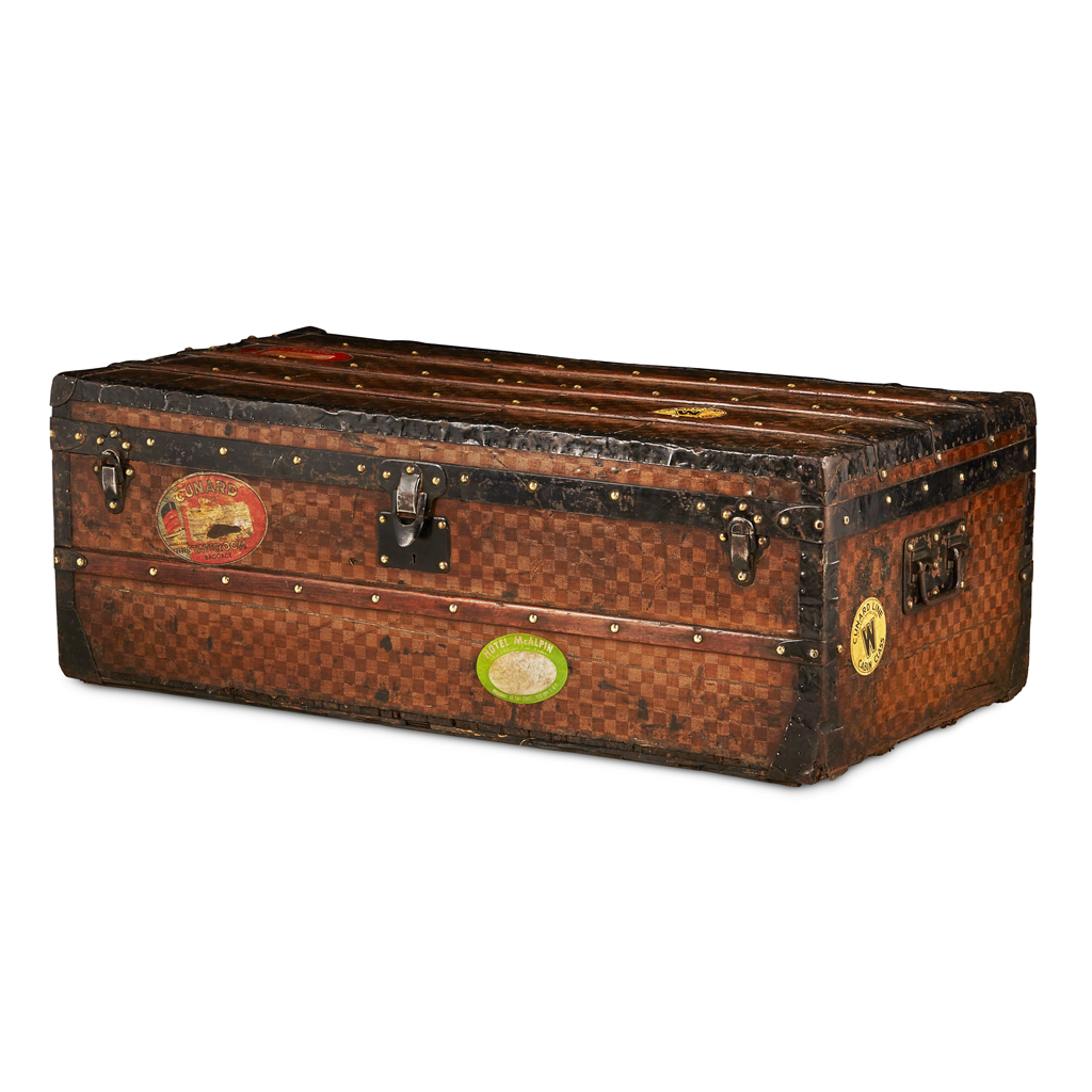 Appraisal: LOUIS VUITTON TRUNK EARLY TH CENTURY canvas with metal straps