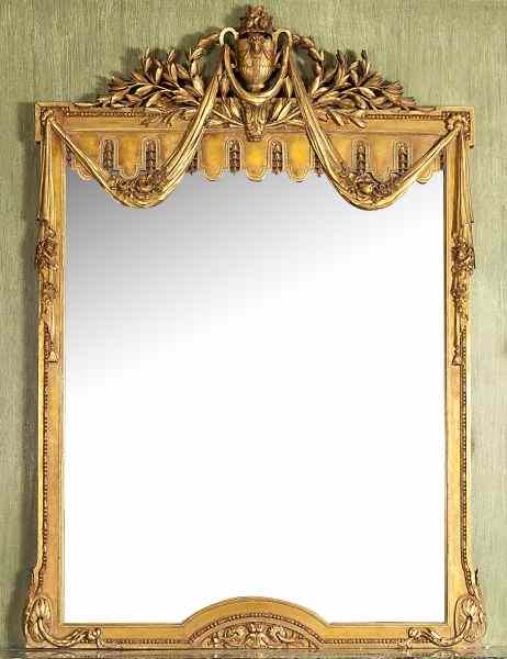 Appraisal: Florentine Neoclassical Style Pier Mirror th century carved gilt wood