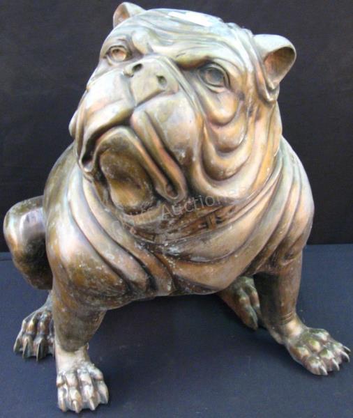 Appraisal: A bronzed cast metal bulldog garden figure h