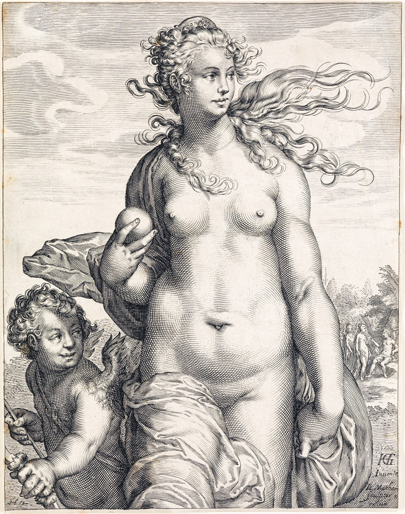 Appraisal: JACOB MATHAM after Goltzius Venus Taking the Prize for Beauty