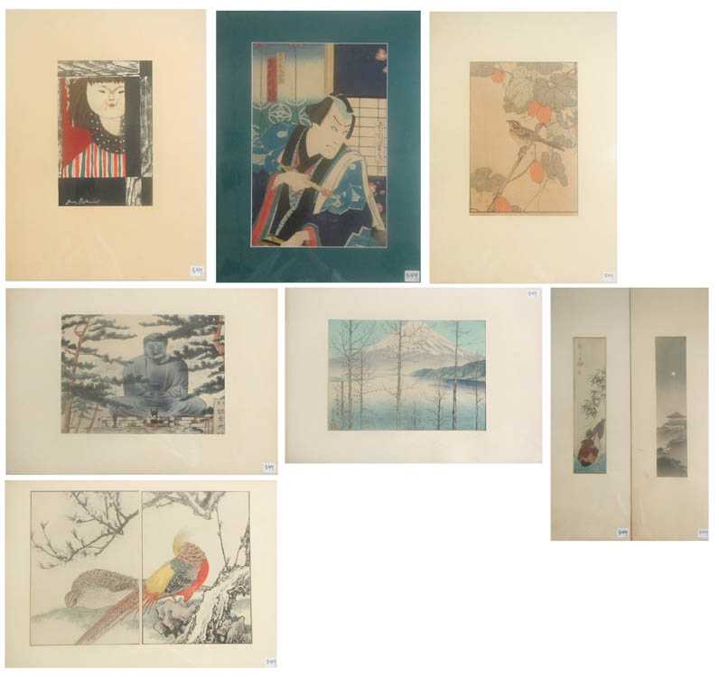 Appraisal: EIGHT JAPANESE WOODCUTS two by Tokuriki Tomikichiro - a landscape