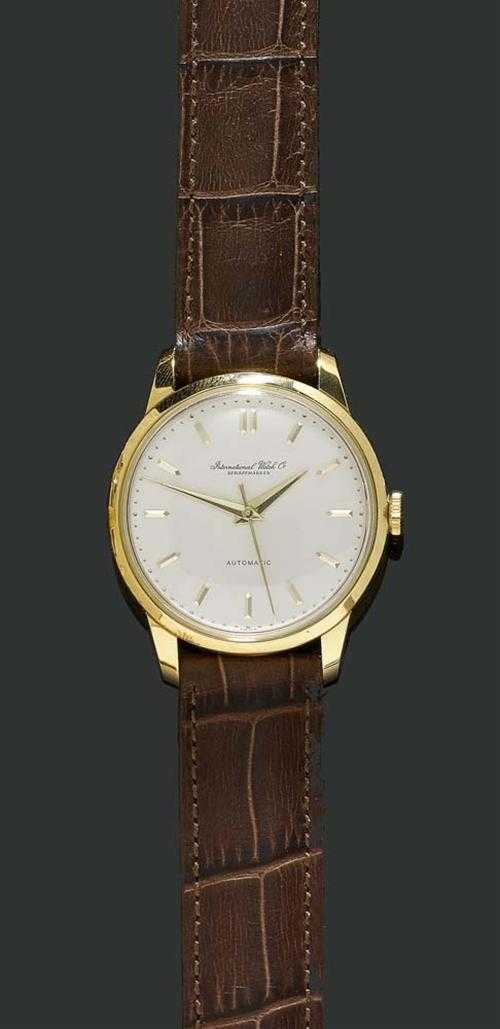 Appraisal: GENTLEMAN'S WRISTWATCH AUTOMATIC IWC s Yellow gold Polished case No