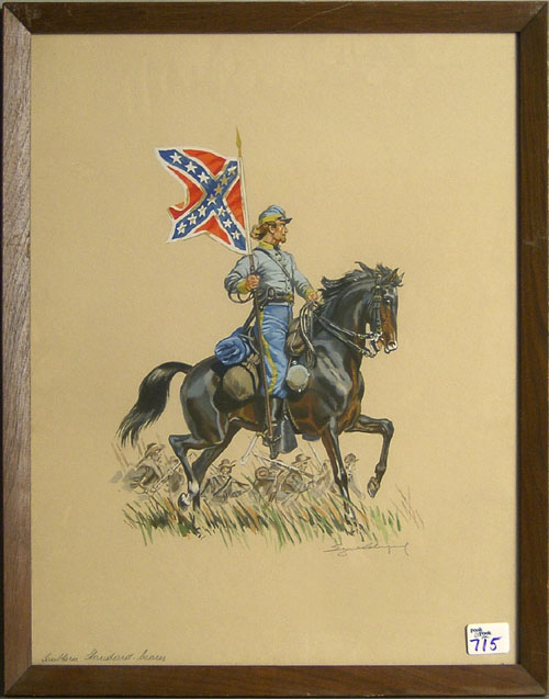 Appraisal: Pair of watercolor and gouache Civil War illustrations of Northern