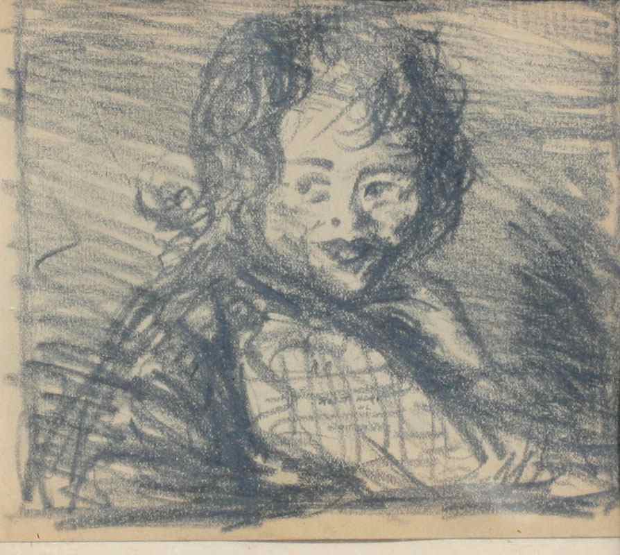 Appraisal: HENRI Robert American - Pencil Drawing of a Small Child