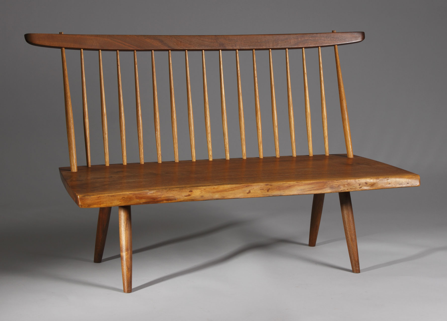 Appraisal: George Nakashima Bench Free Form Edge Walnut hickory Condition Original