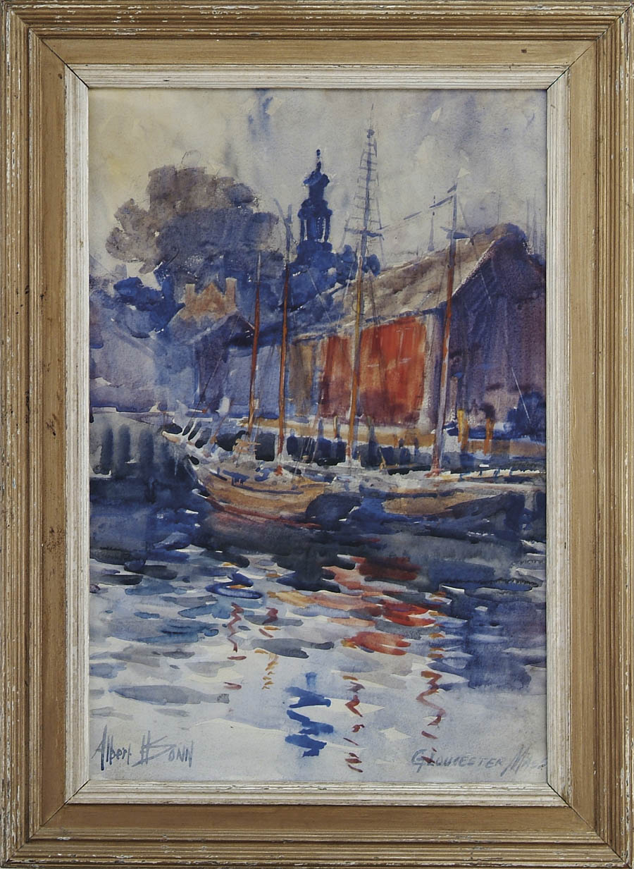 Appraisal: ALBERT H SONN American - GLOUCESTER HARBOR Watercolor harbor scene