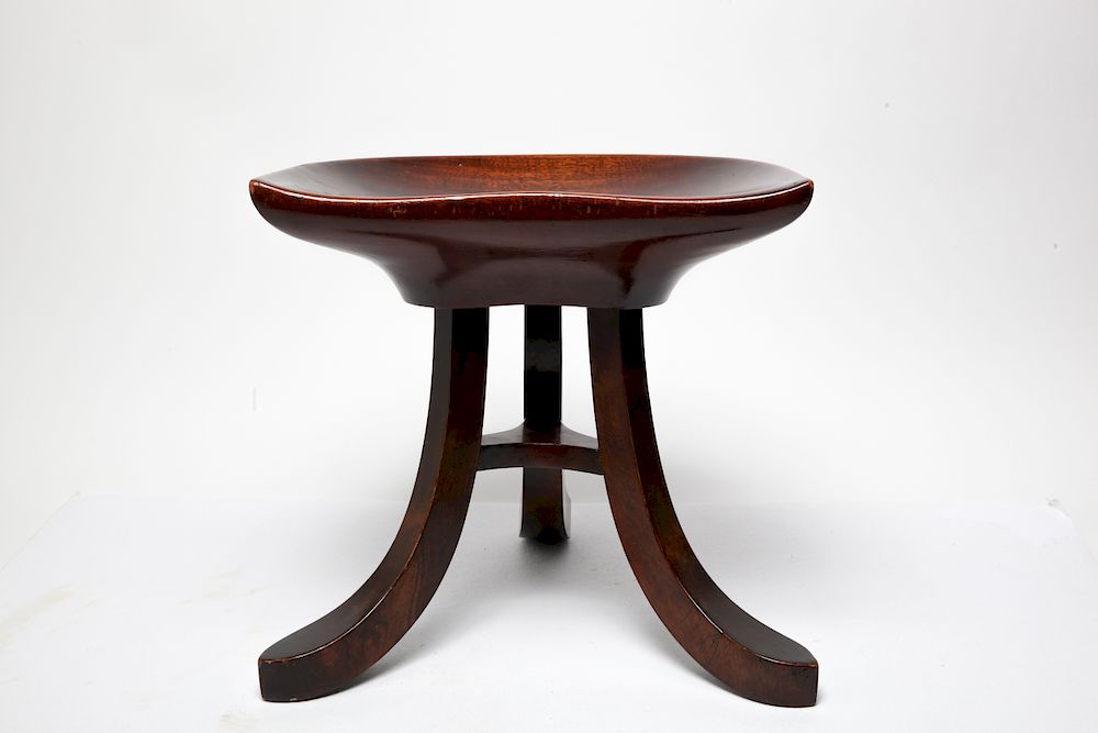 Appraisal: Adolf Loos Manner Mahogany Tripod Stool Adolf Loos Austrian -