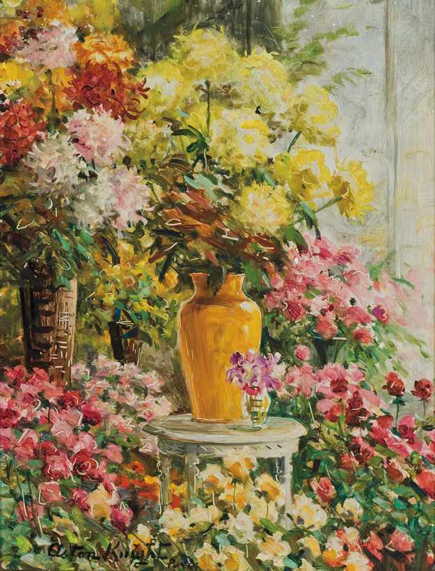 Appraisal: LOUIS ASTON KNIGHT American - The Floral Shop oil on