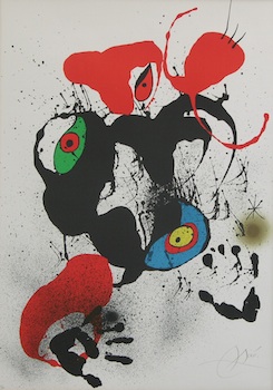 Appraisal: Joan Miro Spain France - El Fogainer Color lithograph on