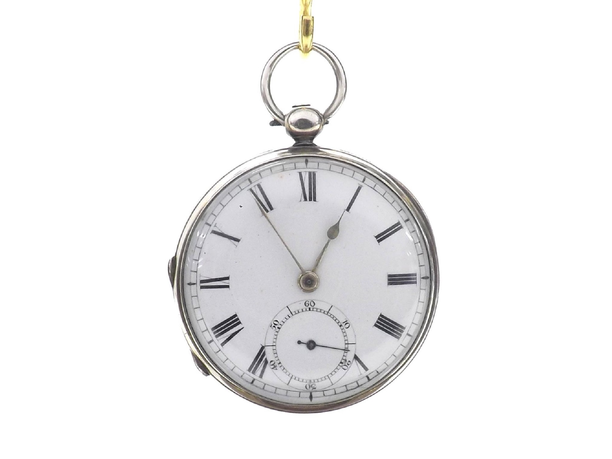 Appraisal: Silver fusee lever pocket watch London unsigned movement engraved balance