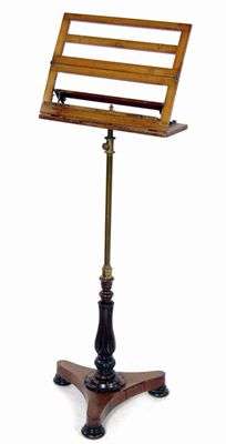 Appraisal: A William IV rosewood mahogany and brass music stand the