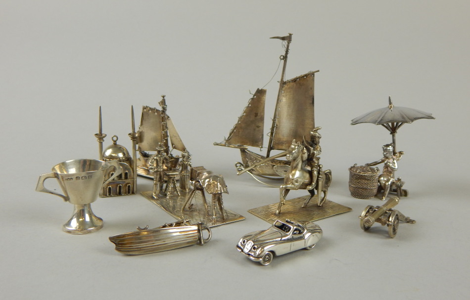 Appraisal: A group of miscellaneous silver white metal and plated miniature