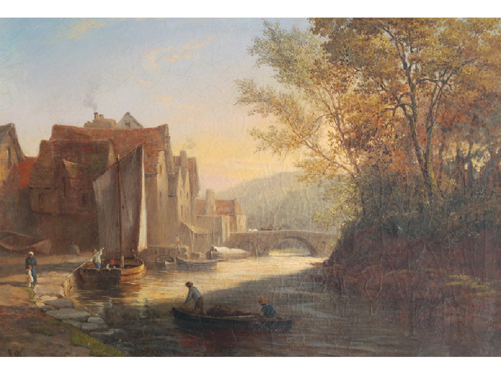 Appraisal: ENGLISH SCHOOL TH CENTURY A view on the river at