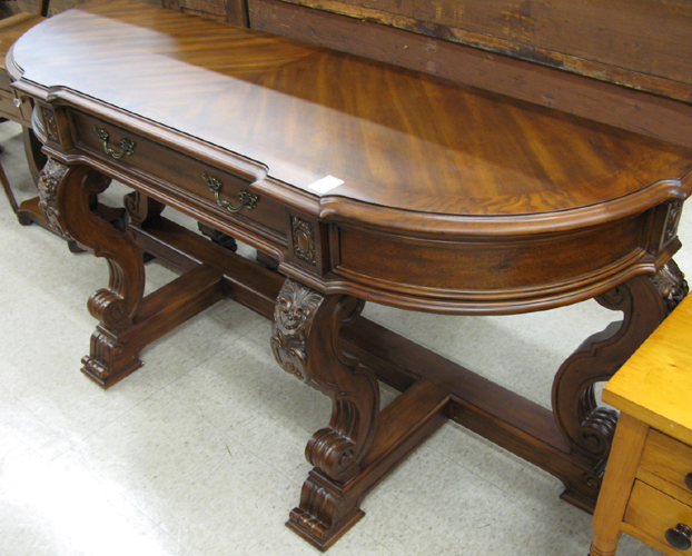 Appraisal: LOUIS XIV STYLE MAHOGANY CONSOLE having a long rectangular top