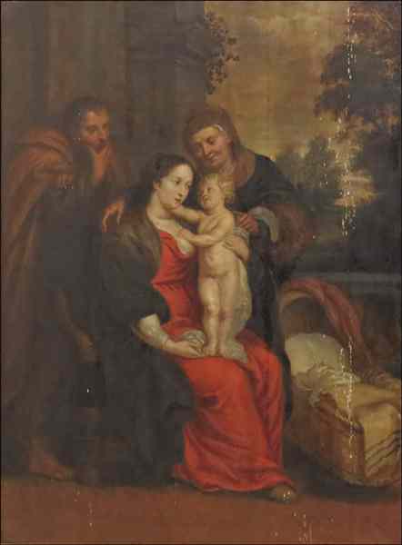 Appraisal: ITALIAN SCHOOL TH CENTURY ADORATION OF THE BABY Oil on