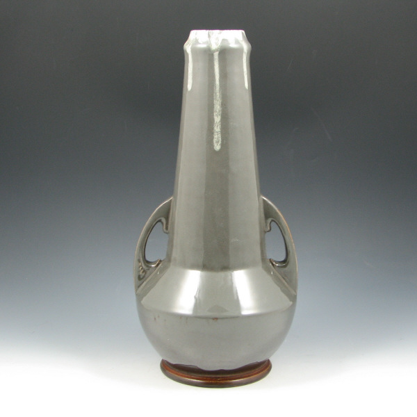 Appraisal: European art pottery vase with white drip over gray high