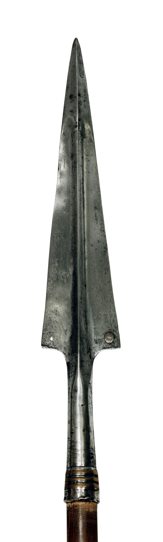 Appraisal: POLE ARM with long heavy triangular section blade with reinforced