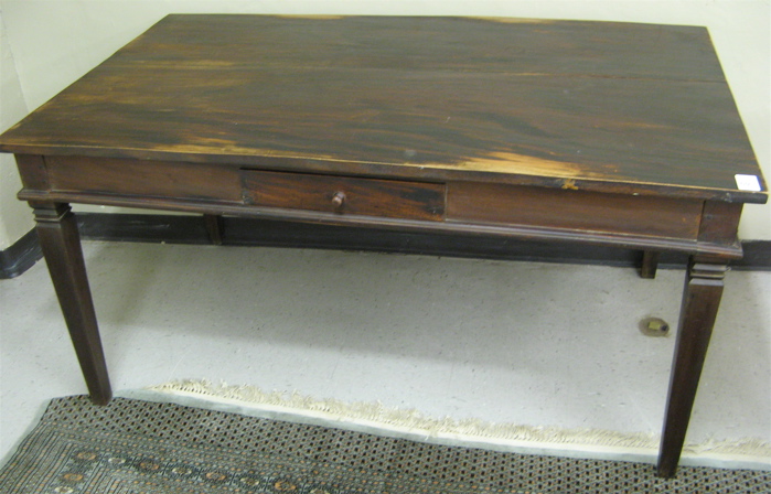 Appraisal: MAHOGANY WRITING DESK having a flat rectangular top on four