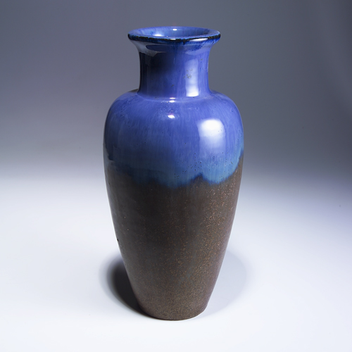 Appraisal: FULPER Tall baluster vase covered in an unusual combination of