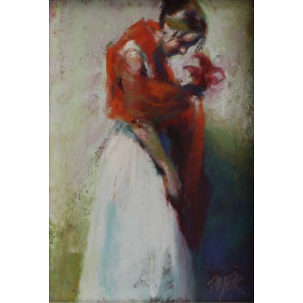 Appraisal: Margaret Dyer American st Cent Woman with Red ShawlPastel on