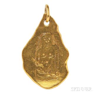 Appraisal: kt Gold Pendant Jean Mahie depicting an abstract nude woman