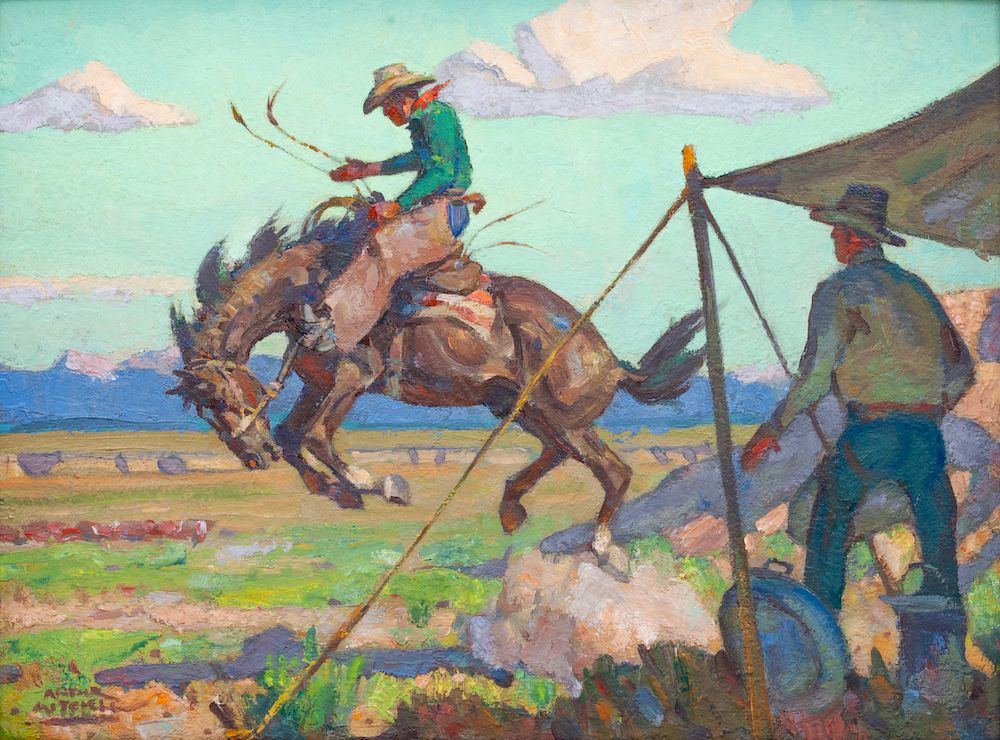 Appraisal: Arthur Roy Mitchell American - Double Cowboy and Tent Arthur