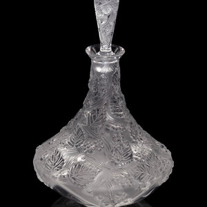 Appraisal: A Lalique Baies et Feuilles Decanter Second Half th Century