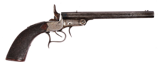 Appraisal: A TH CENTURY PISTOL with octagonal break barrel deactivated cm