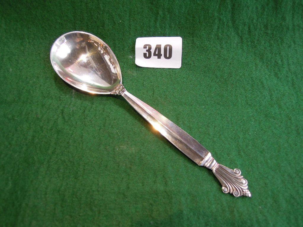 Appraisal: A Georg Jenson silver acanthus spoon complete with box stamped