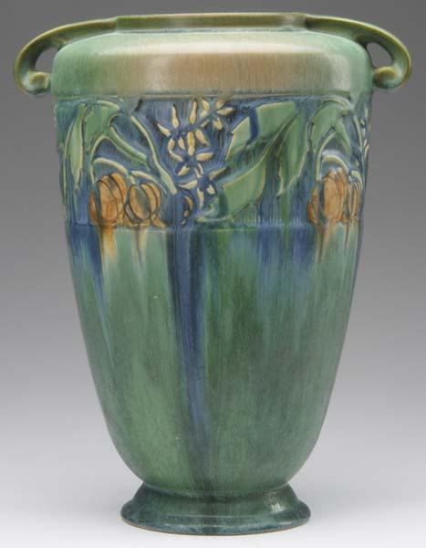 Appraisal: ROSEVILLE Green Baneda vase - Unmarked