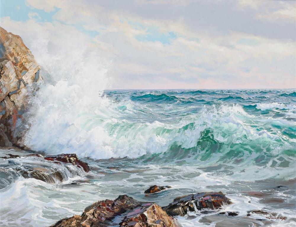 Appraisal: CHARLES VICKERY American - The Seventh Wave oil on canvasboard