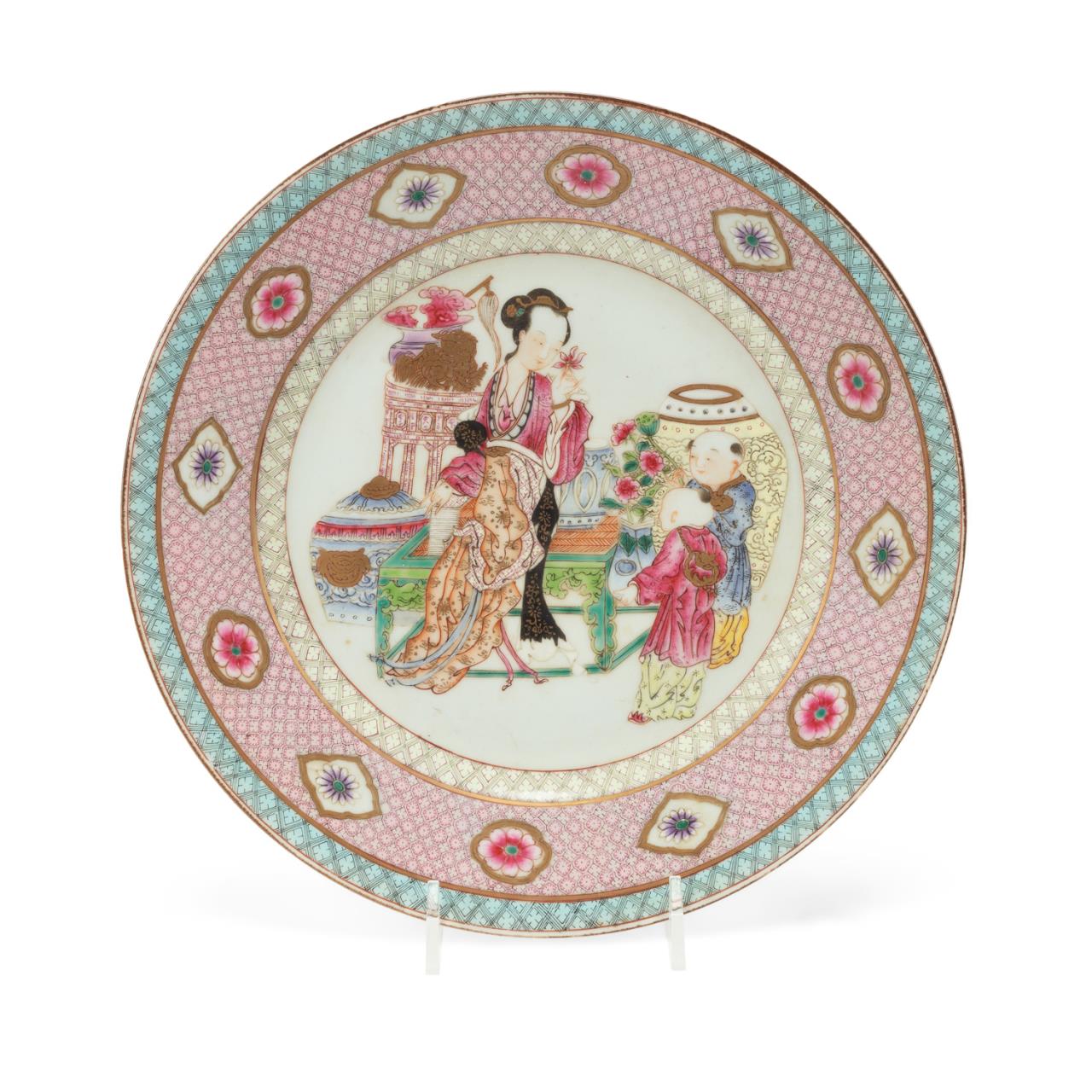 Appraisal: CHINESE FAMILLE ROSE IMMORTAL PLATE Chinese Famille Rose figural plate