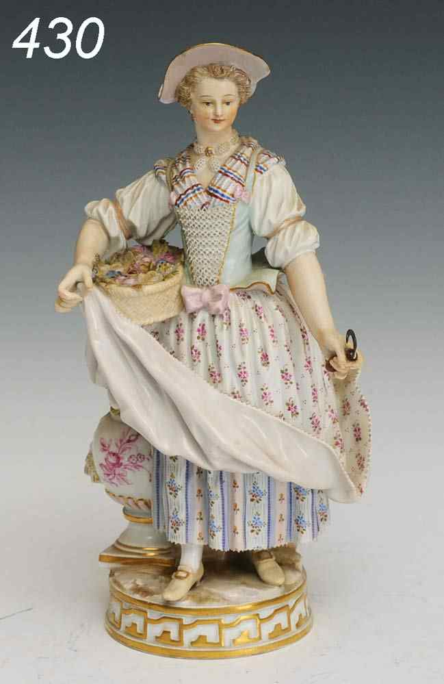 Appraisal: Meissen Figure of a Flower Seller '' high