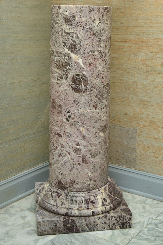 Appraisal: VARIEGATED MARBLE PEDESTAL Columnar form '' tall the base ''