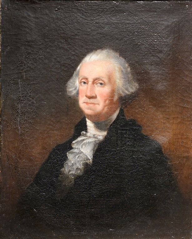 Appraisal: th Century Portrait oil on canvas Portrait of George Washington