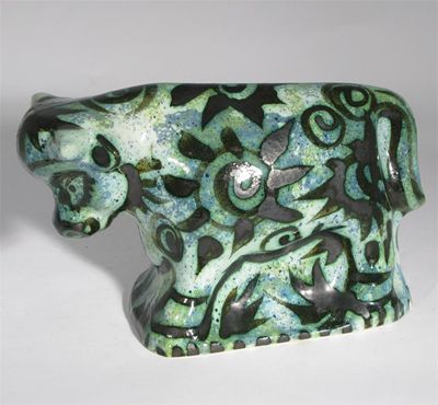 Appraisal: A Celtic Pottery model of a bull by Maggi Fisher